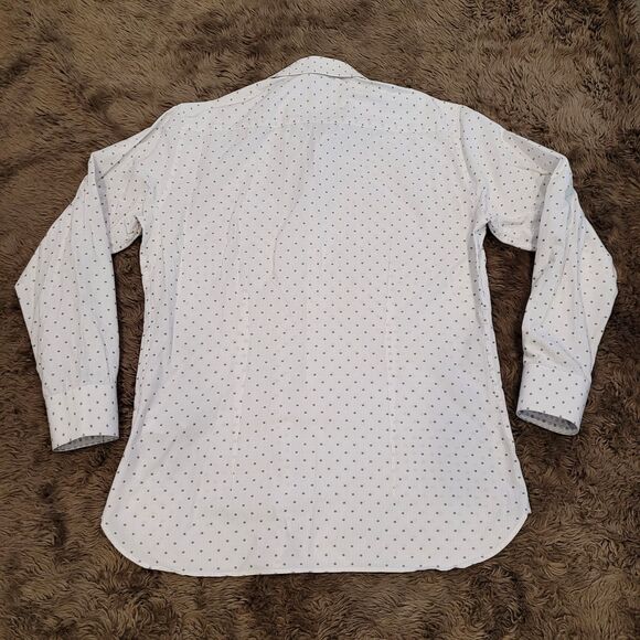 Ted Baker Endurance Men's Shirt 15. 32/33 White Black Flip Cuff Button Up Preppy - Picture 6 of 6